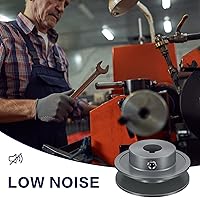 Vista 6 de Polea de correa mecánica de banda de ranura simpledoble, polea de banda perforada a tamaño, sección de hierro fundido (ranura única, AK25-58)