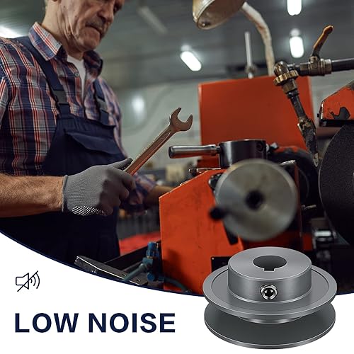 Miniatura 6 de Polea de correa mecánica de banda de ranura simpledoble, polea de banda perforada a tamaño, sección de hierro fundido (ranura única, AK25-58)