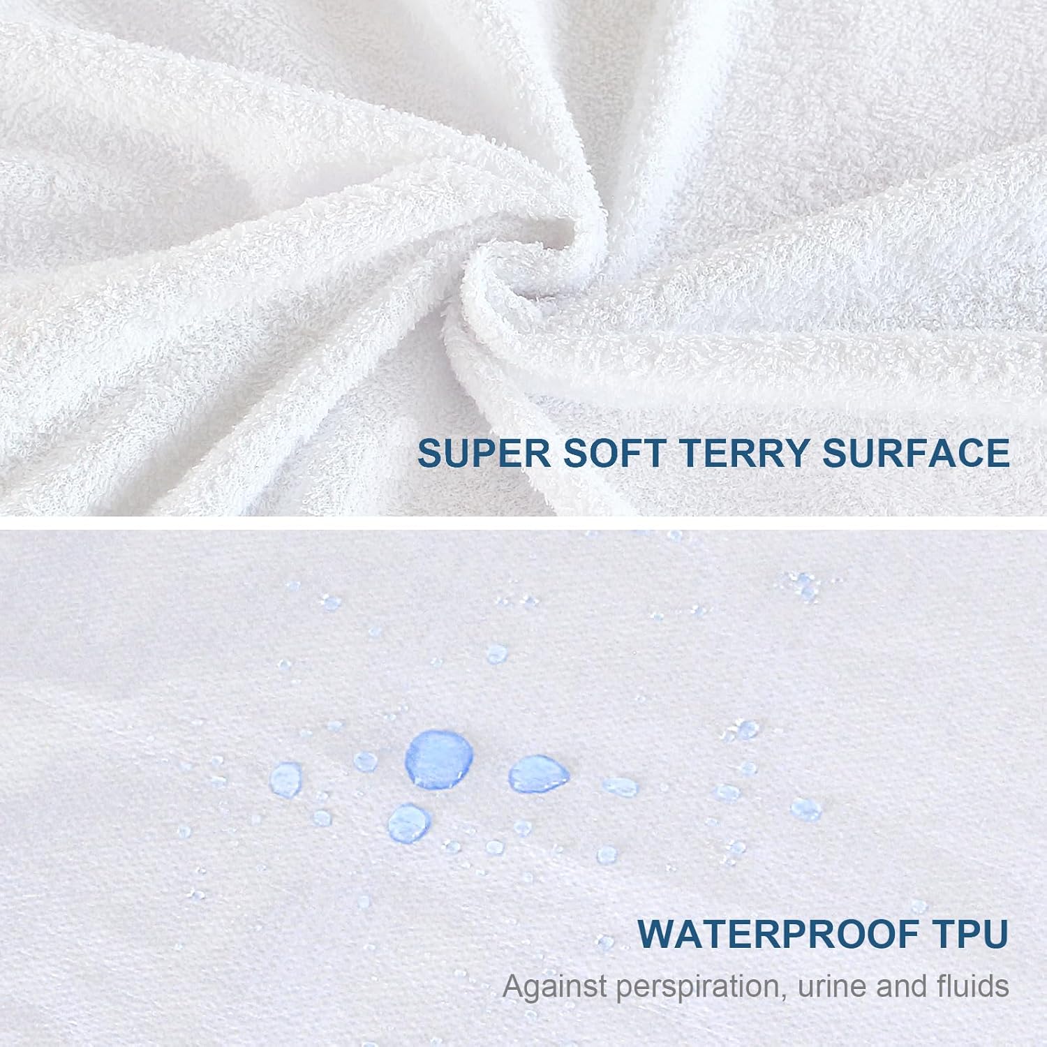 King Mattress Protector Waterproof, All Around Elastic Style Noiseless with 18 Inch Deep Pocket