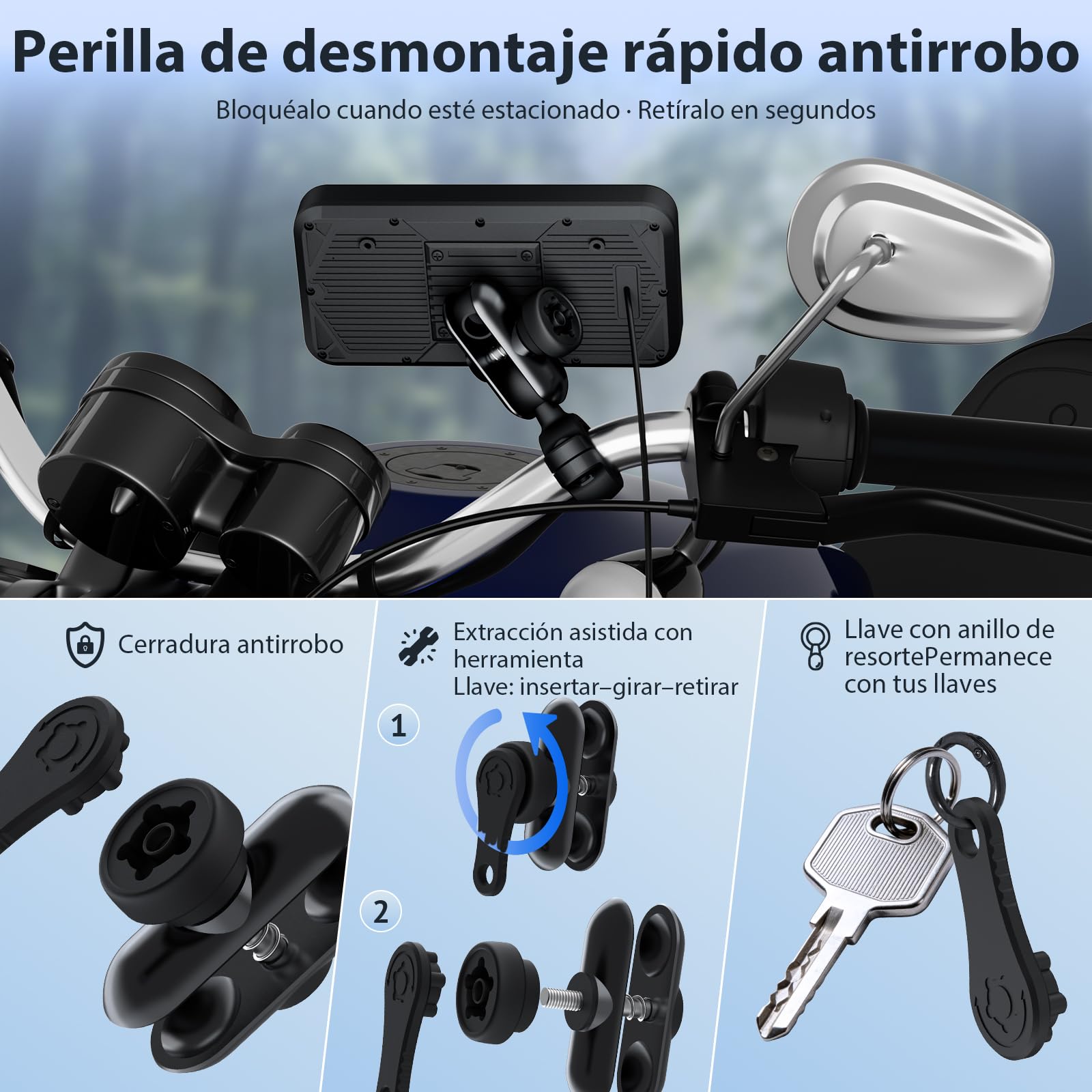 A622 Pantalla Moto CarPlay 6" Táctil, CarPlay y Android Auto Inalámbricos, IP67 Impermeable, TPMS, Bluetooth Dual, GPS, Alimentación USB/Acc, Compatible con Todas Las Motos