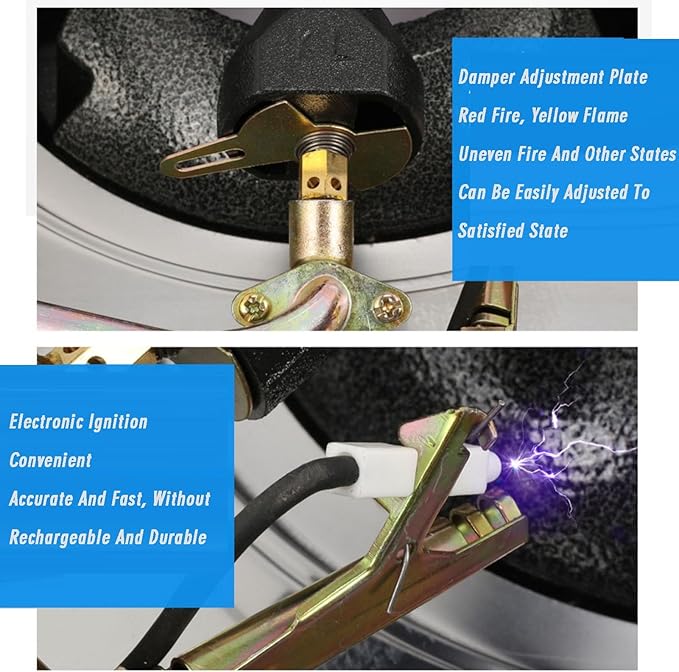 Estufa de Gas de 1 Quemador 30 cm Acero Inoxidable Protección de Apagado miniatura 6