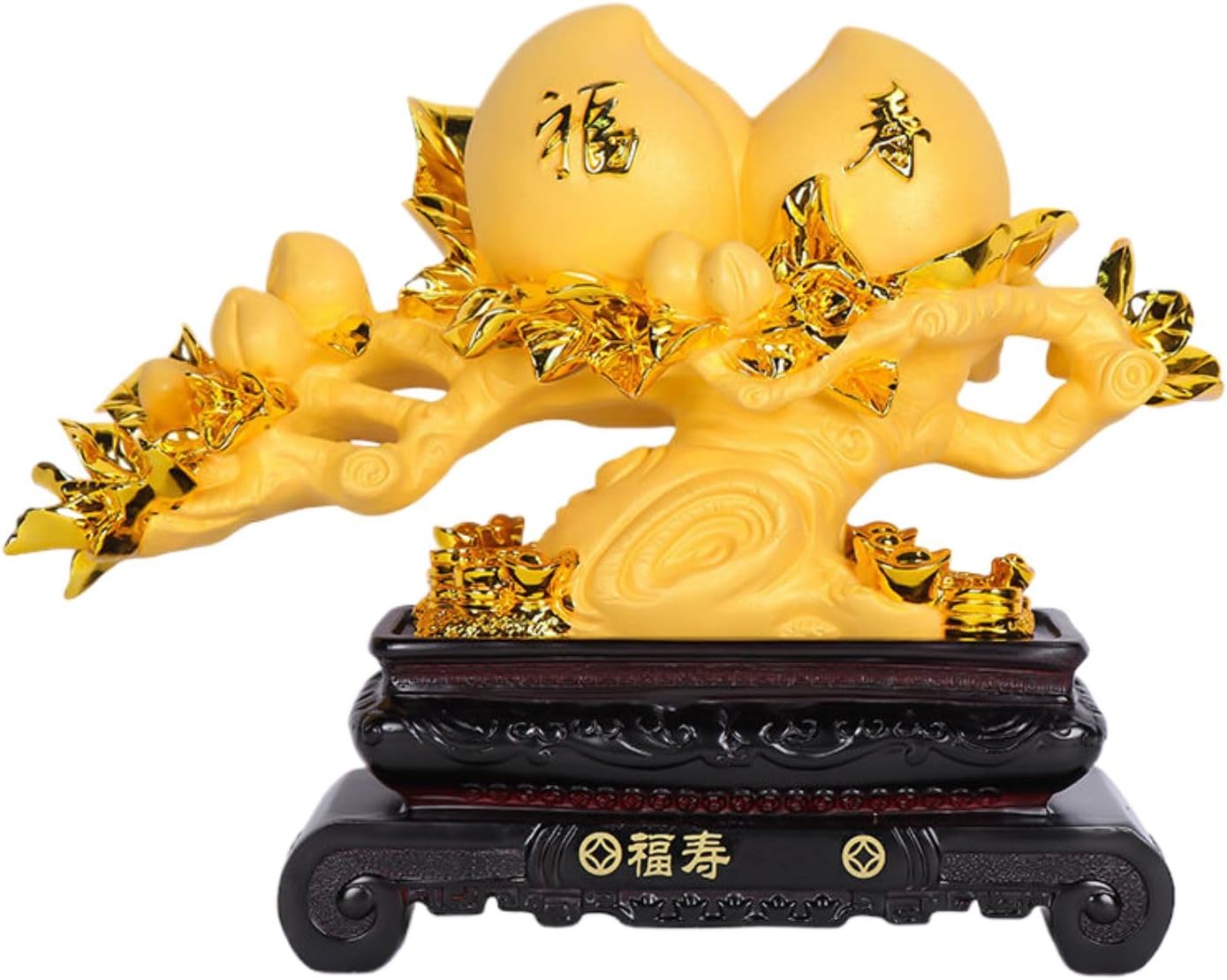 寿桃摆件 Feng Shui Figurine Home Office Decor Chinese Gifts 祝寿礼品送爸爸妈妈父母亲长辈60八十80大寿老人生日礼物 9310