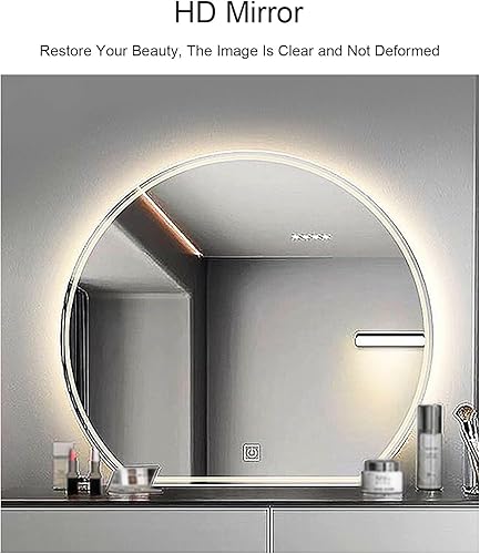 Miniatura 3 de WHYATT Espejo de tocador LED para baño con luz delantera y trasera, espejos de pared con antiniebla, 2 colores (tamaño pequeño)