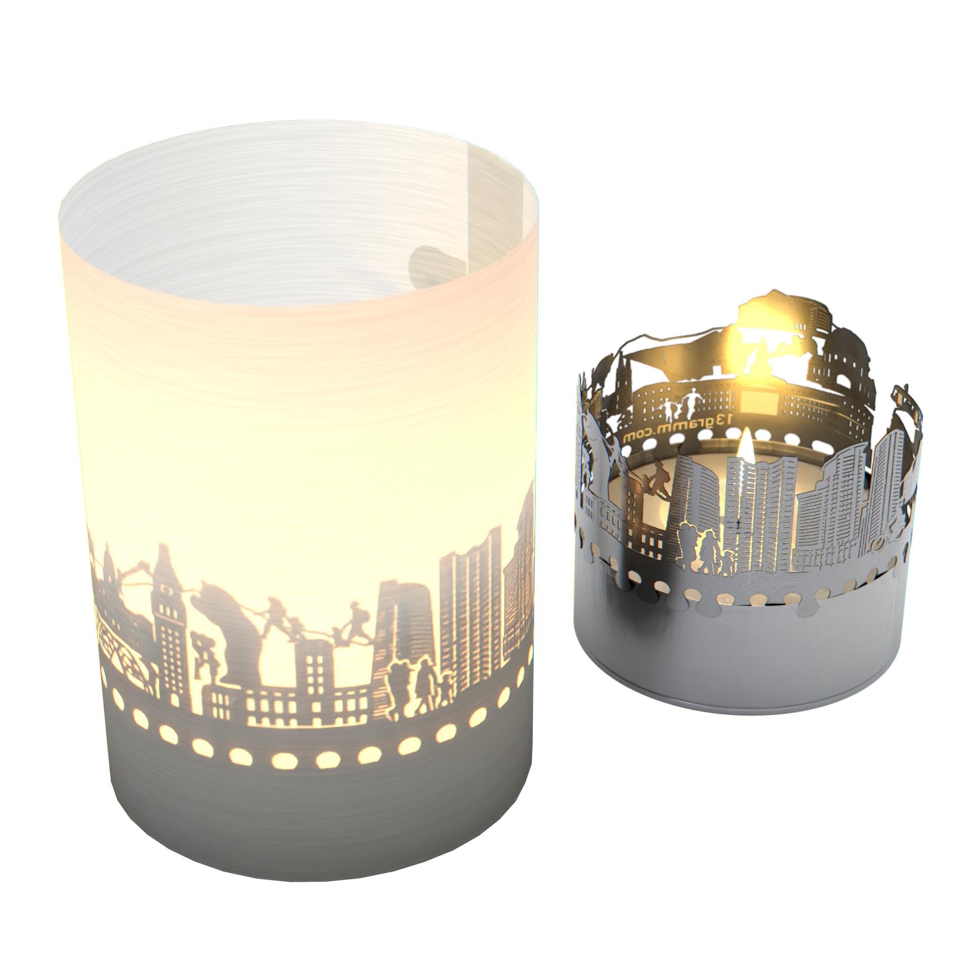 Denver Skyline Gift Tube Shadow Play – Souvenir Candle with Captivating Shadow Display of Iconic Landmarks – Perfect Denver Fan Gift!