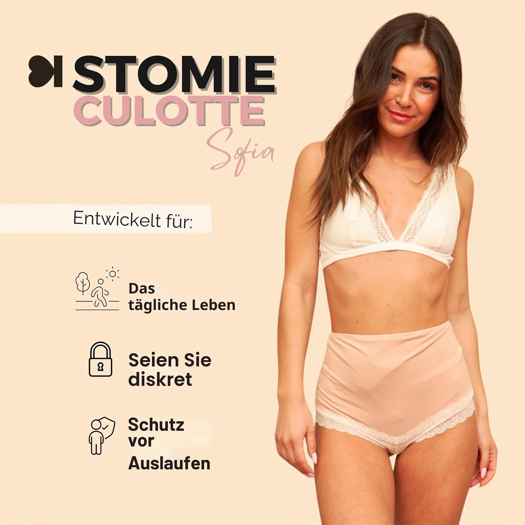 SIIL Stomahöschen Sofía | Innentasche und Öffnungen für Stomabeutelbezug | Stomabekleidung, Stomawäsche, Stoma