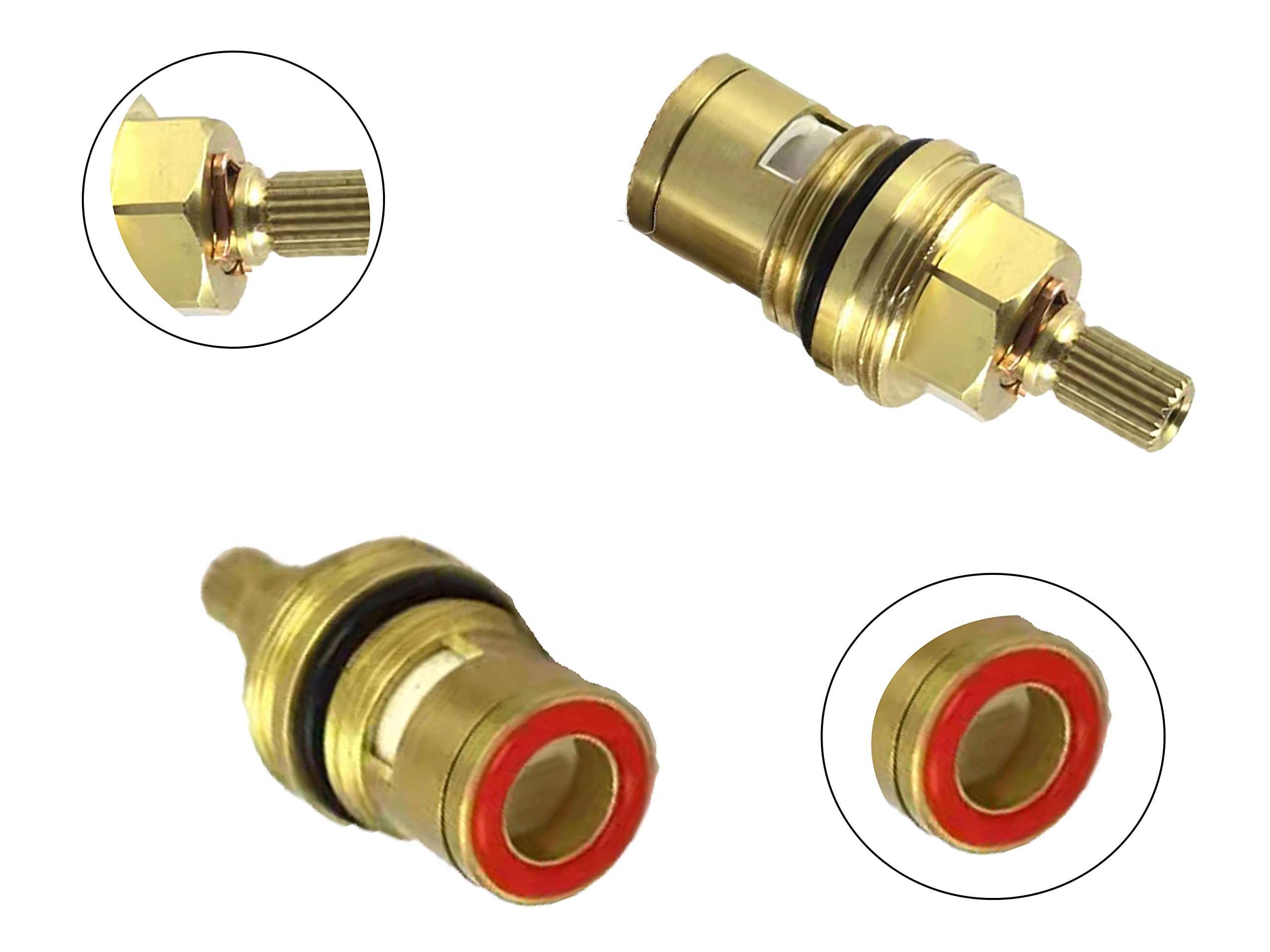 Válvula De Grifo De Disco Cerámico De Latón, Cartucho De Glándula De Inserción, Cuarto De Vuelta Hy 1 Uds Yongsheng 8390613090683