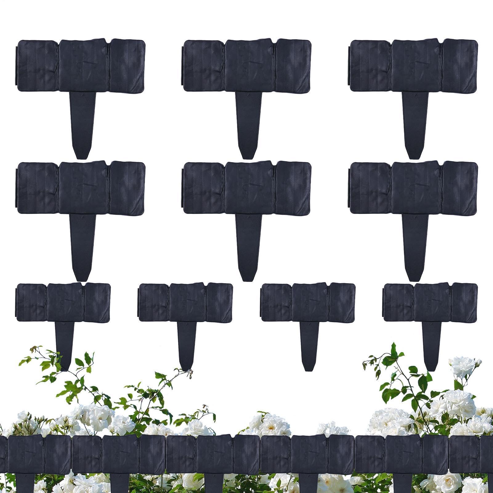 Bordure jardin sans creuser pour allée et pelouse extérieure de 24,9 x 22,9 cm
