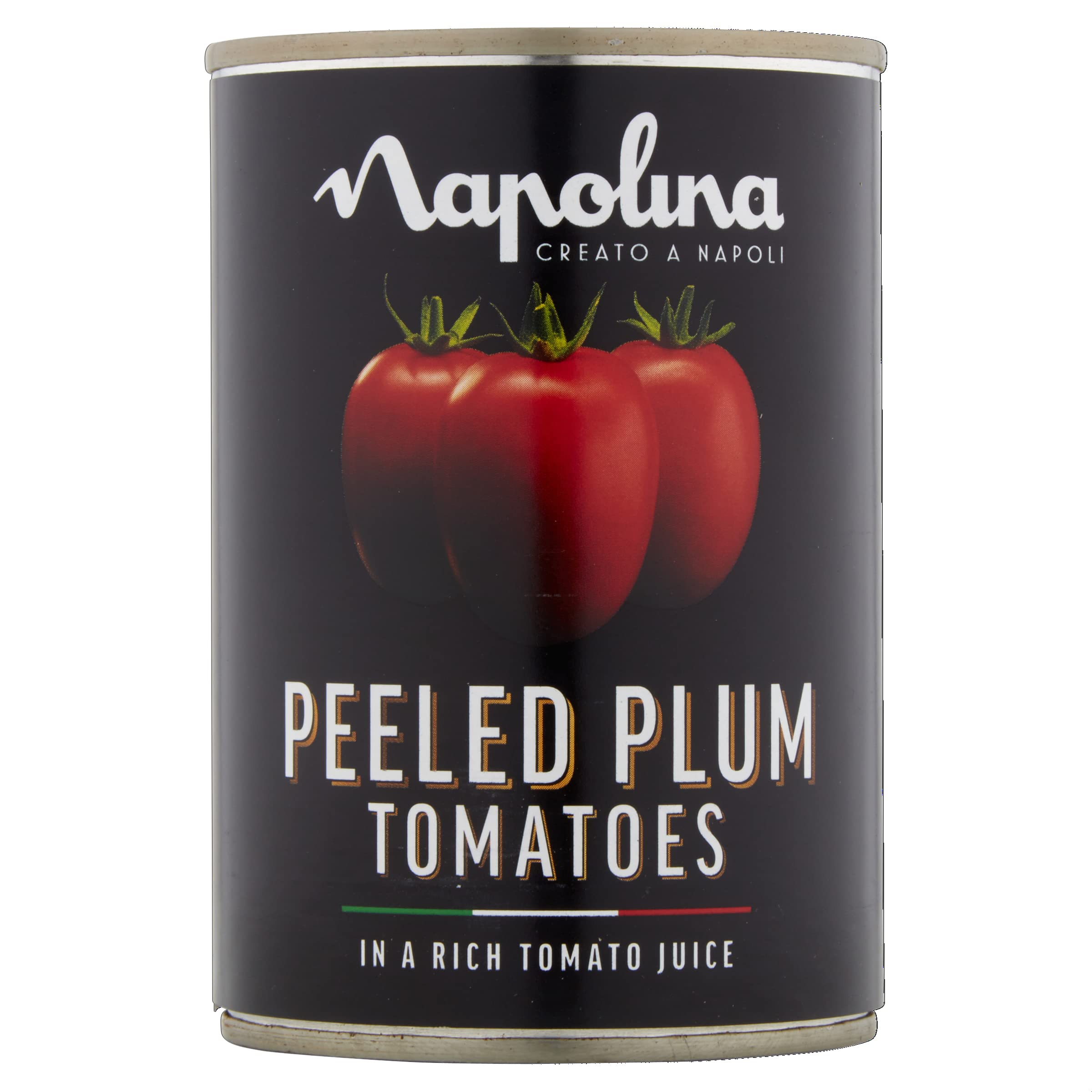 Napolina Peeled Plum Tomatoes in Tomato Juice, 400 g (Pack of 12)