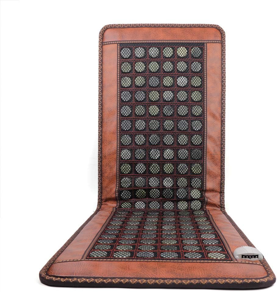 Best Review Natural Jade Stone Heating Pad Mat 50cmx150cm Tourmaline Natural Jade Negative Ions Infrared Pad for Relieve Stress Electronic Instructions