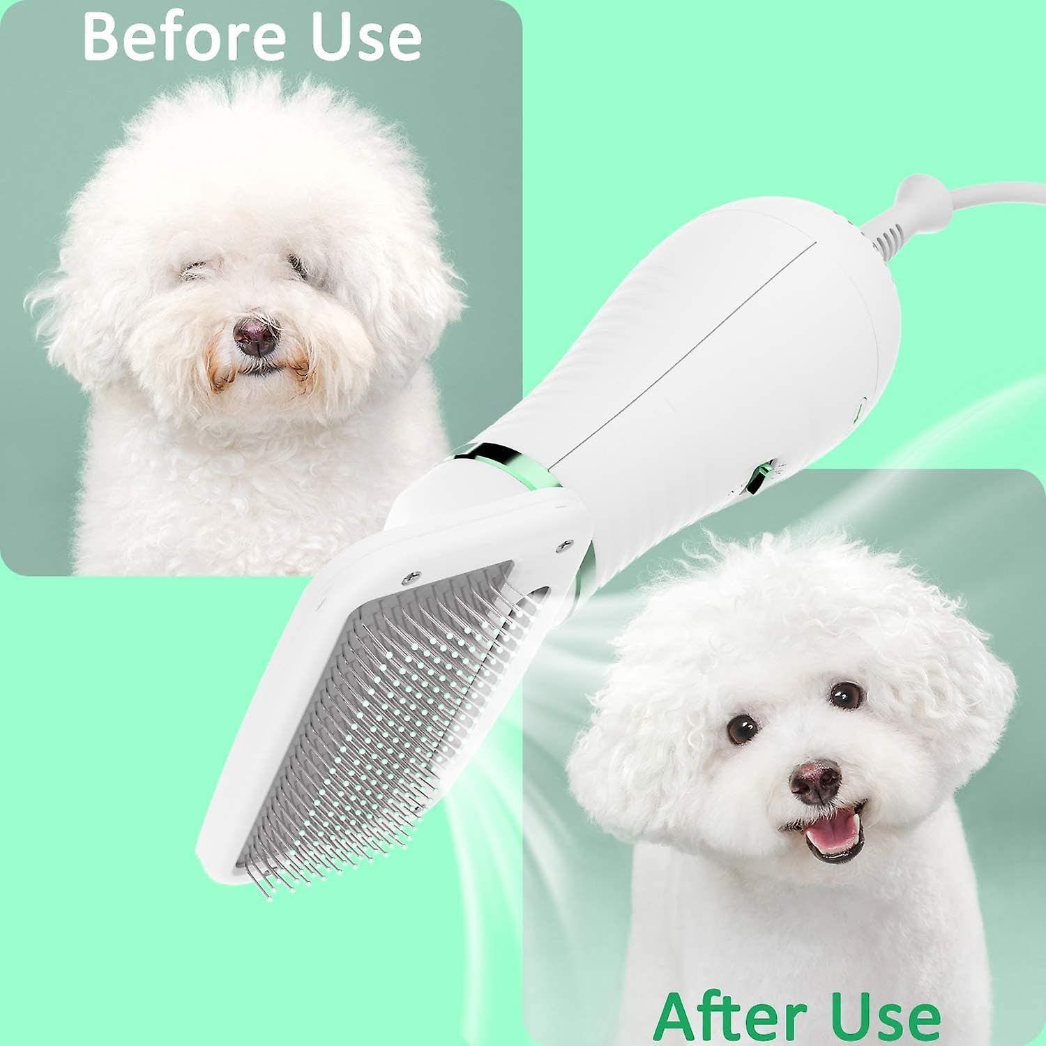 2 in 1 Asciugacapelli per cani Portatile Pet Asciugacapelli Spazzola Pettine Cucciolo Gatto Pettine per Capelli Soffiatore di Pelliccia di Cane Asciugacapelli Pet Grooming