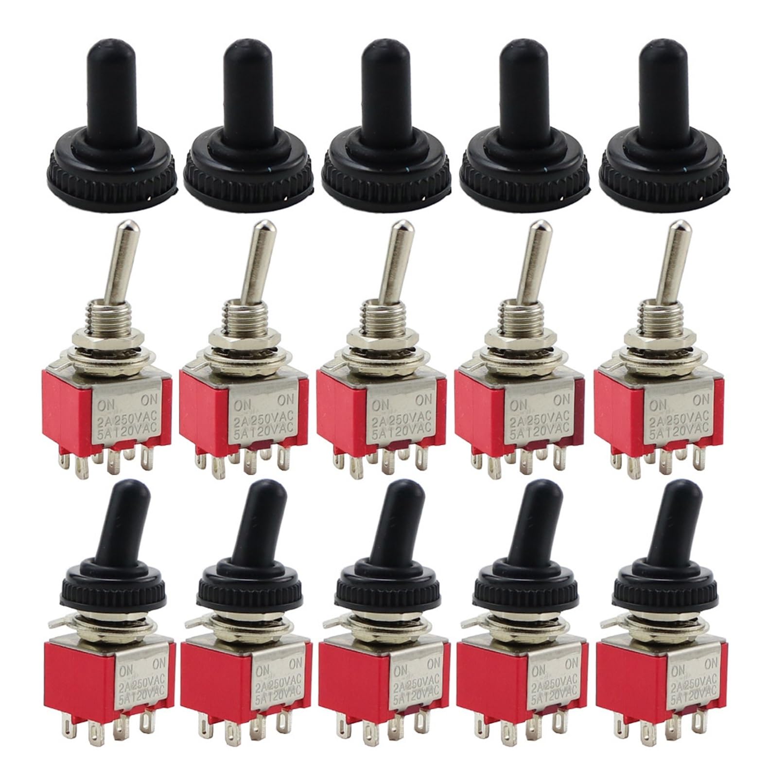 5 Pz Interruttori Di Commutazione 6 Pin DPDT ON-ON 2 Posizioni 6A - Foto 13