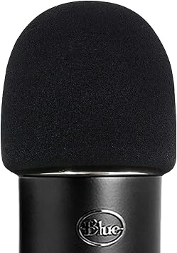 ienza Windscreen for Blue Yeti Foam - Also Fits Other Large Microphones Such as MXL, Audio Technica and More - Quality Sponge Material to Act as a Pop Filter for Your Mic Black
