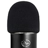 ienza® Windscreen for Blue Yeti Foam - Also Fits Other Large Microphones Such as MXL, Audio Technica and More - Quality Sponge Material to Act as a Pop Filter for Your Mic (Black)