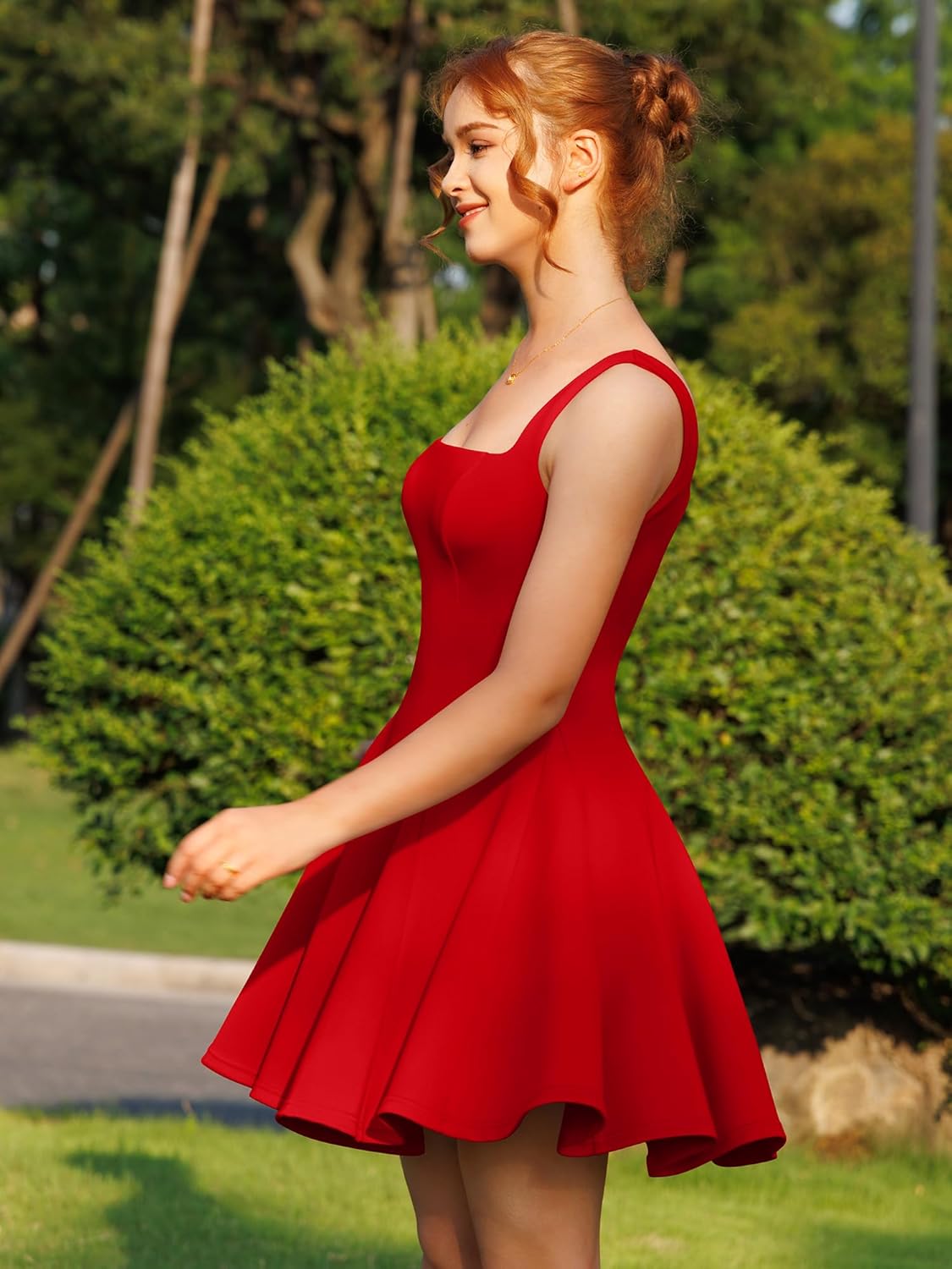 DAAWENXI Women's Sexy Sleeveless Square Neck Mini Dress Bodycon Party Club Tank Short Dresses - Image 3