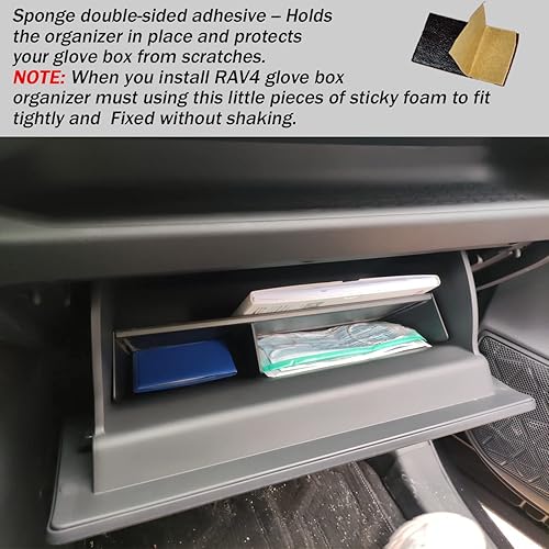 Miniatura 4 de TACORBO - Organizador de guantera compatible con RAV4 2025 2024 2023 2022 2021 2020 2019, separadores de guantes, materiales ABS negros, no para