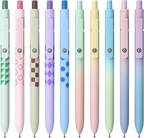 Miniatura 9 de Bolígrafos de gel, 5 bolígrafos de punta media suave para mujer, bolígrafos de tinta negra de alta gama de 0.028 in para diario, tomar notas,