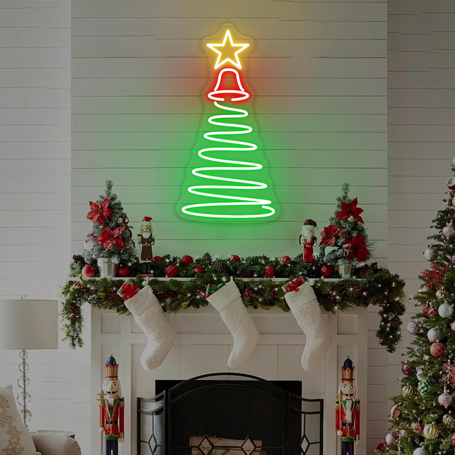 Christmas Decor Neon Sign Light Wall Art Gifts, Neon Sign Wall Decorations Bar Pub Club Rave Apartment Home Decor Party