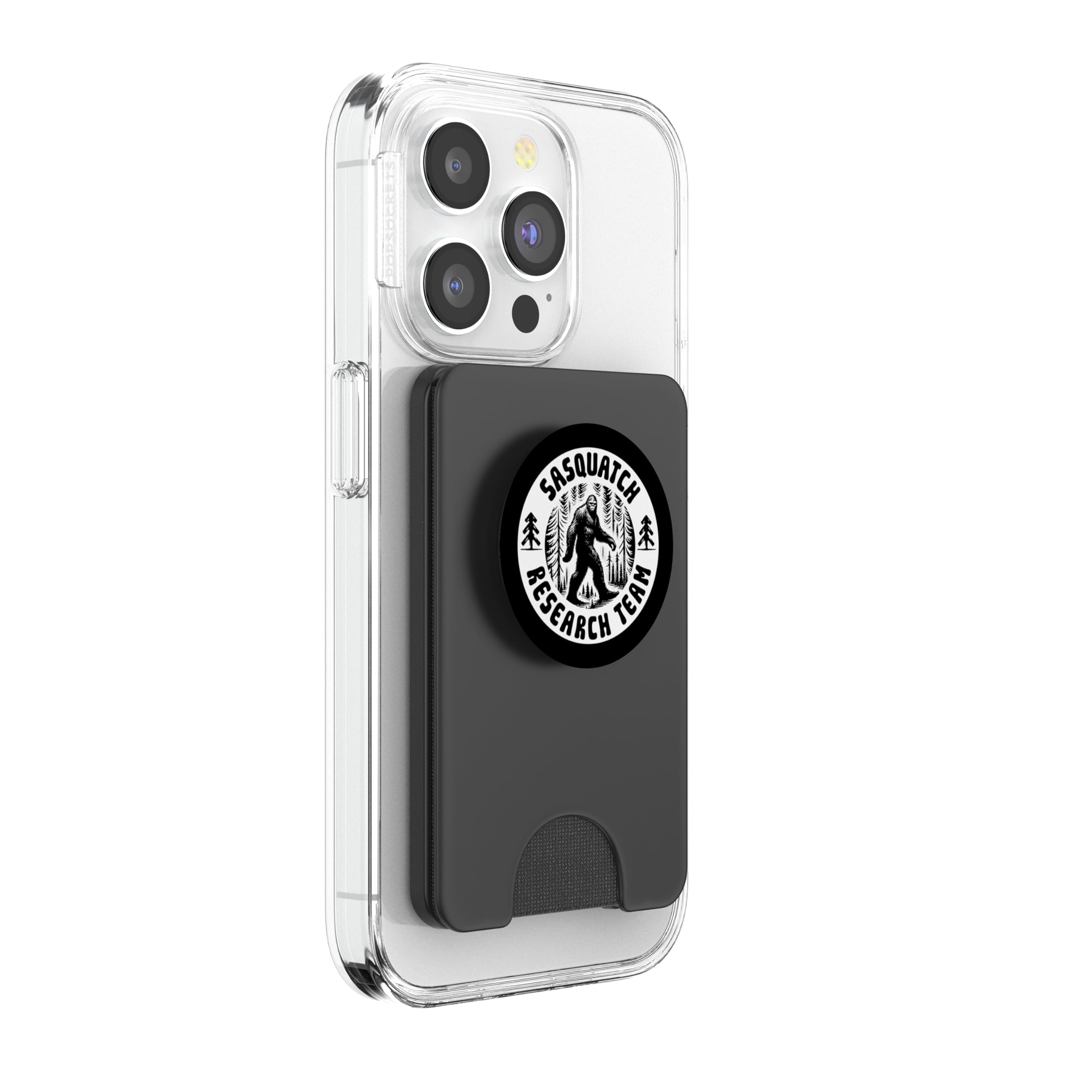 Sasquatch Research Team - Bigfoot Forest Walk PopSockets PopWallet for MagSafe, Black - Image 4