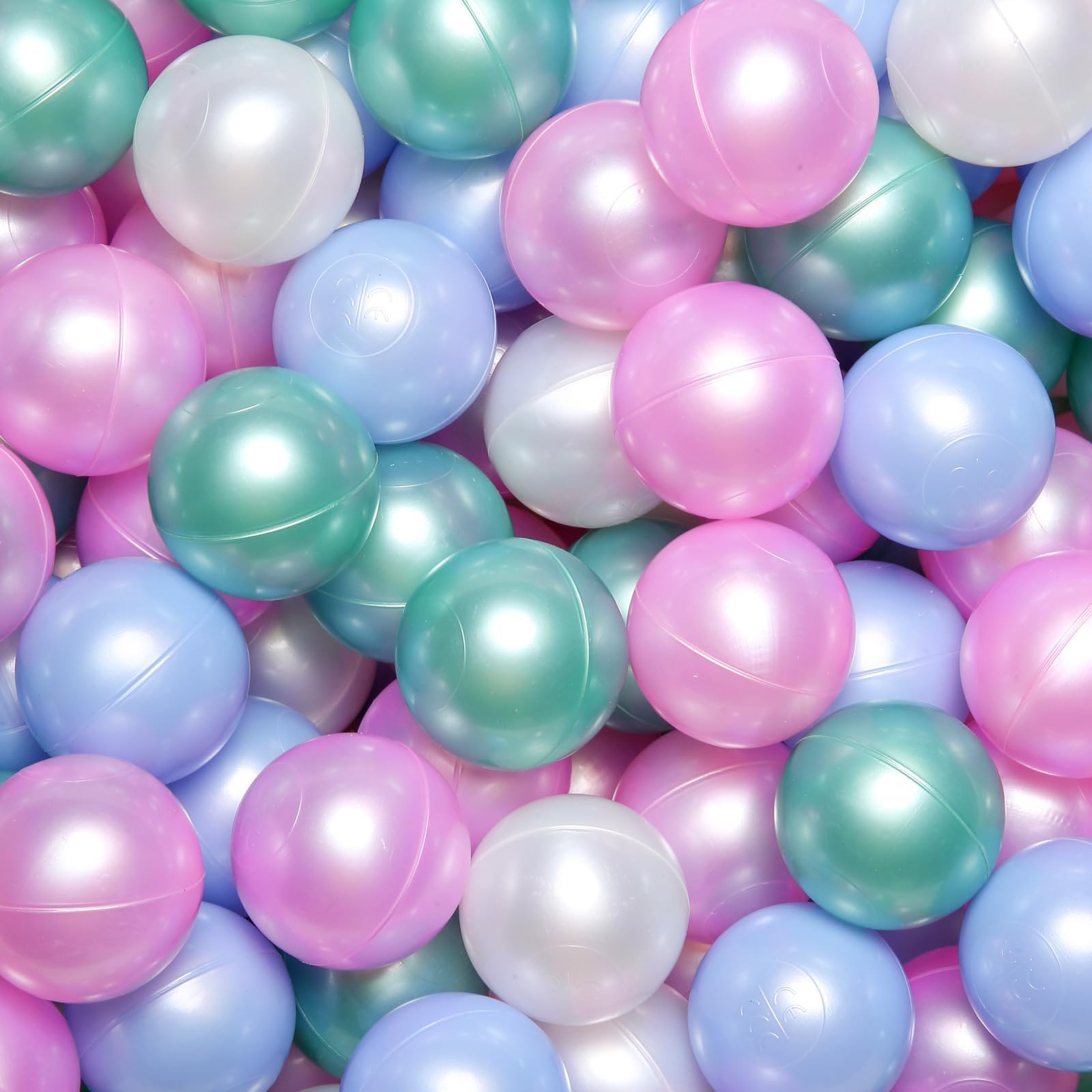 GOGOSO 100 Play Balls for Kids - Soft, Non-Toxic, Crush-Proof, and BPA-Free Pit Balls in Fun Colors for Indoor/Outdoor Playtime, 4 Pearl Colors