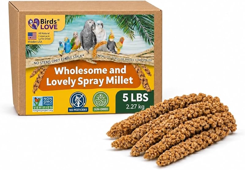 Petisco de Painço em Espiga para Aves Birds LOVE, Cultivado nos EUA, 2,27 kg