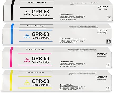 High Yield GPR-58 GPR58 Toner Cartridge Replacement for Canon ImageRunner Advance C256iF II C256iF III C356iF II C356iF III DX C257iF DX C357iF DX C359IF DX C259IF|4-Pack