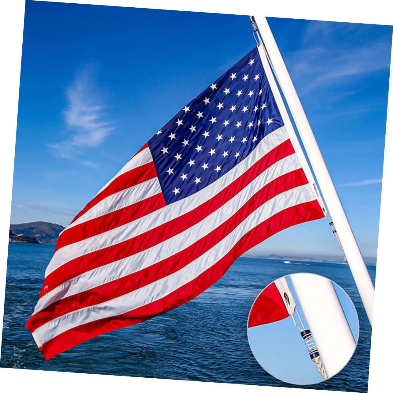 YARNOW Grade Stainless Steel Flagpole Bracket Mount Easy Installation Flag Holder for Boats Yachts and Railing Outriggers Nautical Accessory for Outdoor Use image 5