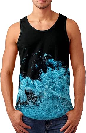 Amazon.com: OICIB Tank Tops Men, Mens Beach Tank Top Summer 3D Graphic ...