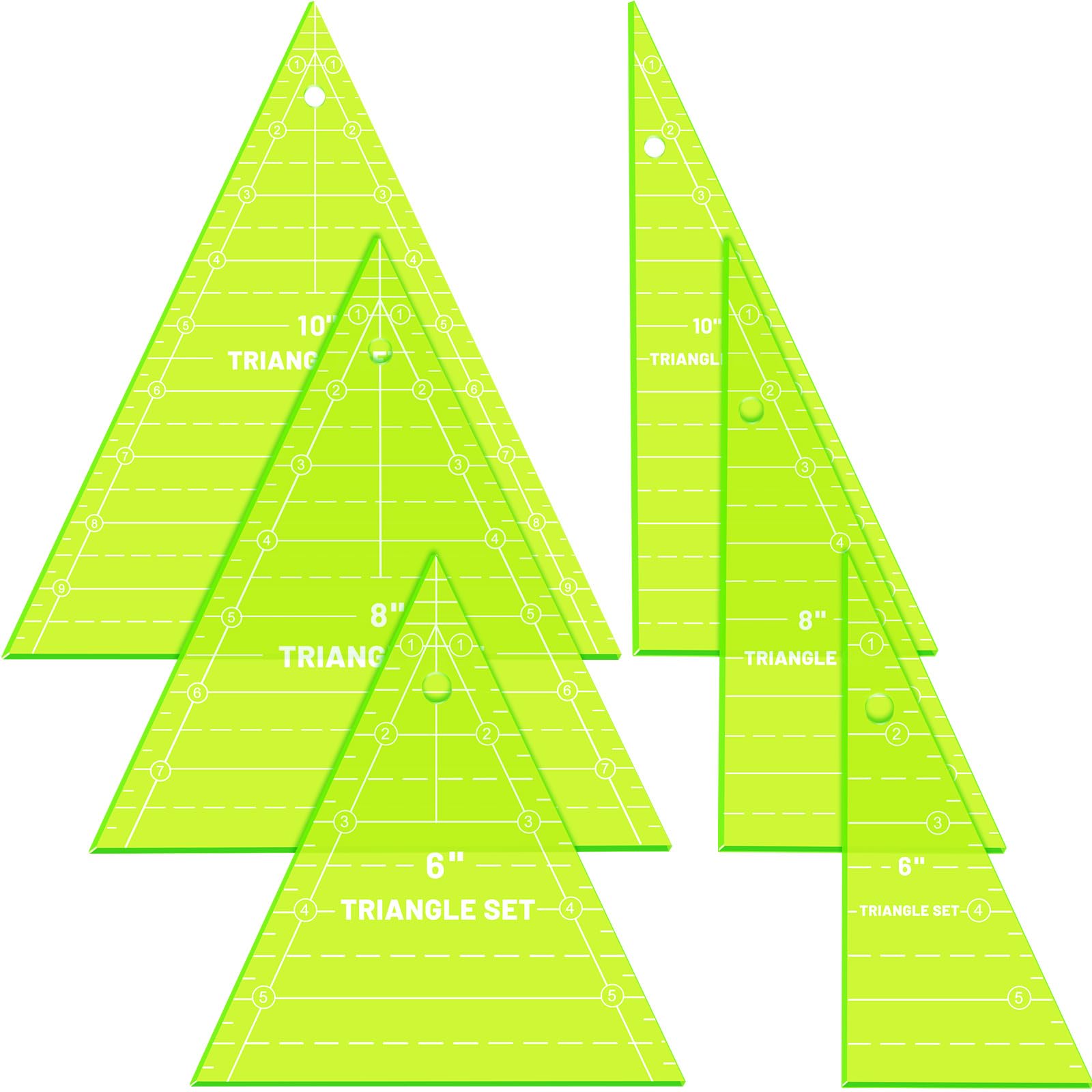 Triangle Ruler Wedge Snapklik.com : Kigley 3 Set Tall Triangle Rulers For Quilting 6 8 10 ...
