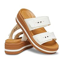 Crocs Brooklyn Woven Buckle, Sandali Donna, Chalk, 36, 37 EU