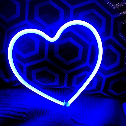 Miniatura 10 de 2 letreros de neón de corazón de San Valentín, funciona con pilas, luces LED de neón rosa, decoración de pared para dormitorio, cocina, puerta,