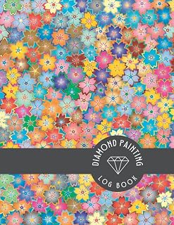 DIAMOND PAINTING LOG BOOK: Guided prompt project tracker | Great gift for any diamond painting lover | Floral cover design.