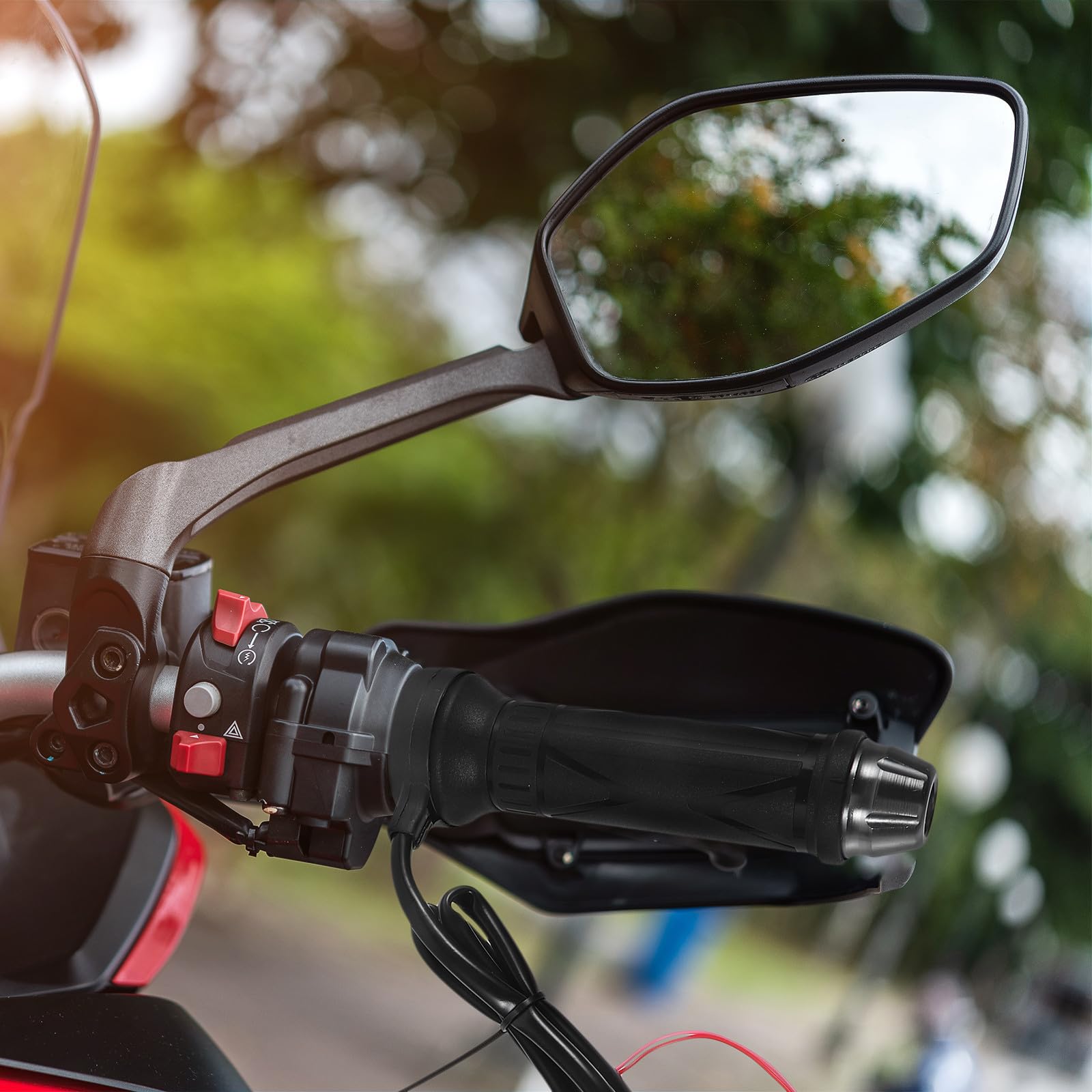 2 Stück Motorrad Heizgriffe 12v für 22mm Lenker, Abs Gummi Schwarz