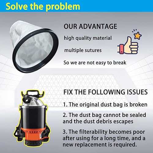 Miniatura 5 de Forro de tela HEPA 2KE2105000 mejorado, apto para Hoover, aspiradora de hombro de tela Royal Mochila, Hoover C2401 y C2401010 Shoulder Vac Pro,