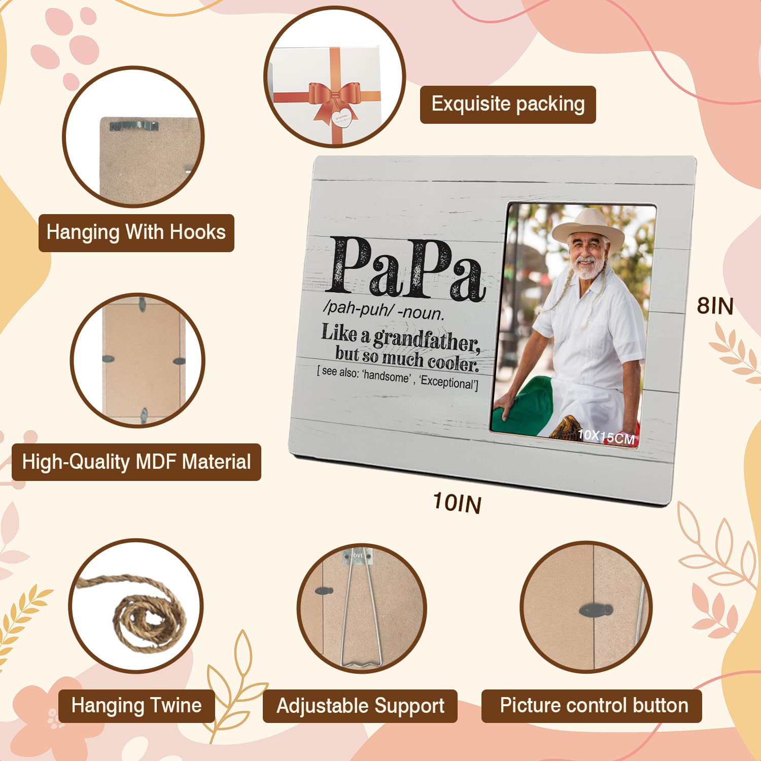 Amazon.com - Mancheng-zi Papa Picture Frames - Papa Gifts for