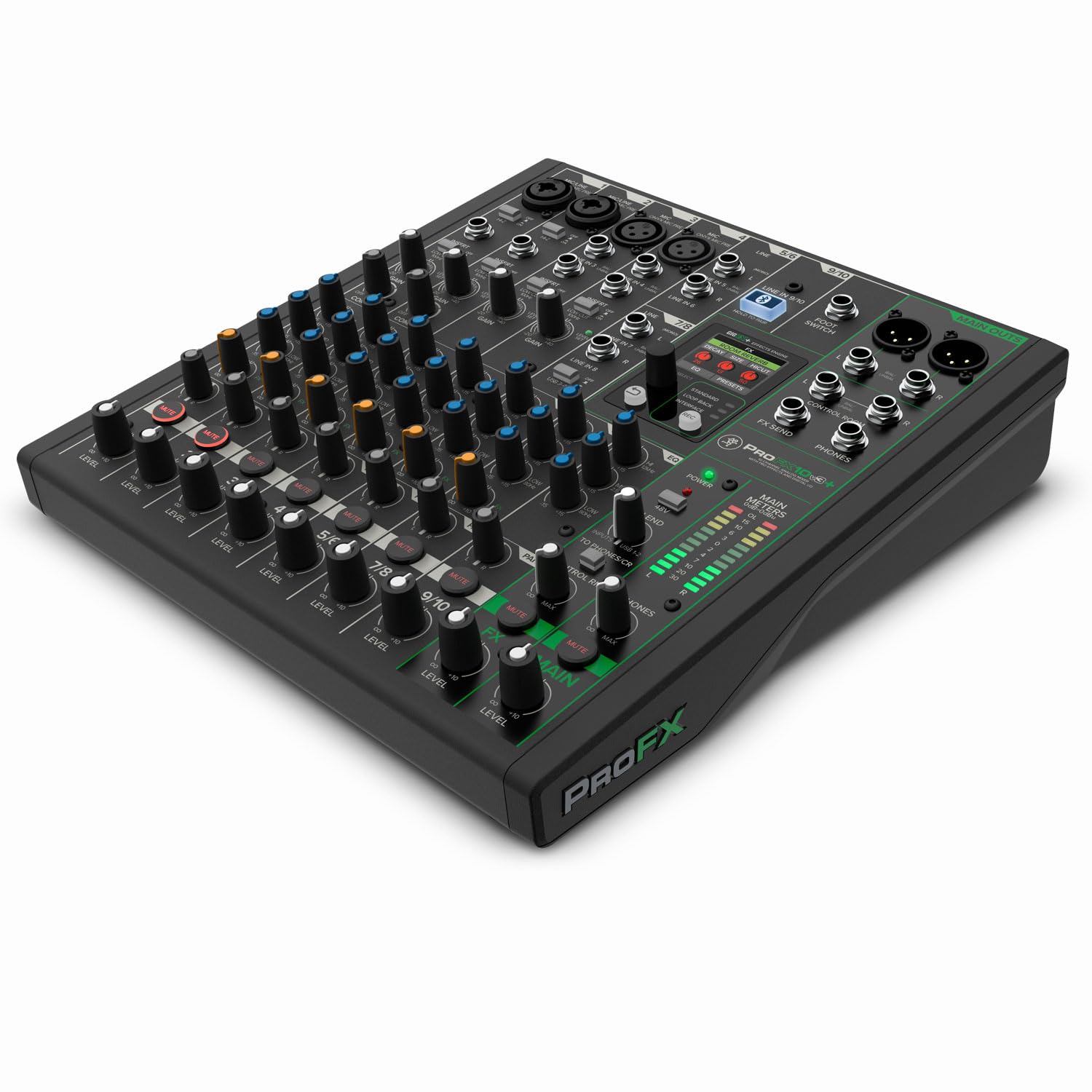 Mackie ProFX10v3+ 10-kanaliger Analogmixer Bluetooth Mischpult Interface + 2x keepdrum XLR-Kabel