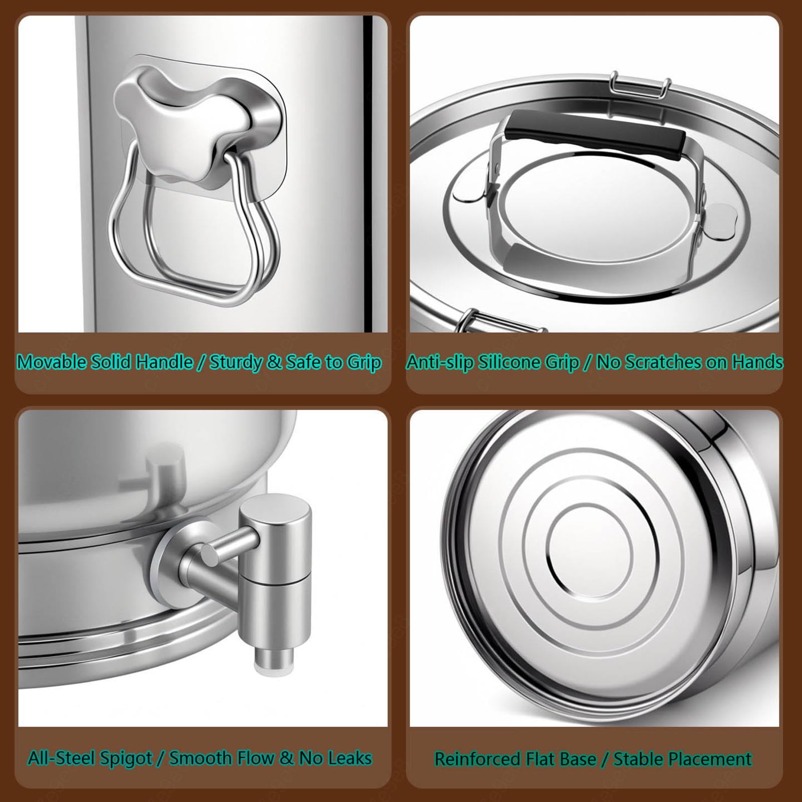 bidon avec Robinet 2.5/5/10/15/20/25/30l INOX bidon Alimentaire De Transport Lait Ferme Baratte,A-25L