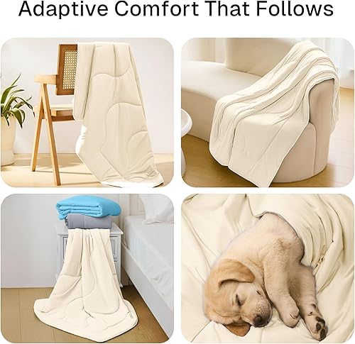 Miniatura 23 de Mantas refrescantes para personas que duermen con calor, manta de verano delgada, ligera, transpirable, suave, de doble cara con bolsa para viajes