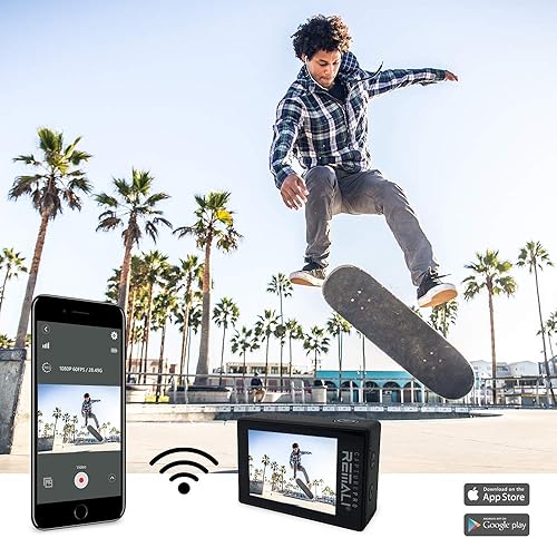 Miniatura 8 de REMALI CapturePro - Kit de cámara de acción deportiva impermeable 4K/60 fps de 20 MP con funda de transporte + 3 baterías, WiFi, pantalla táctil de