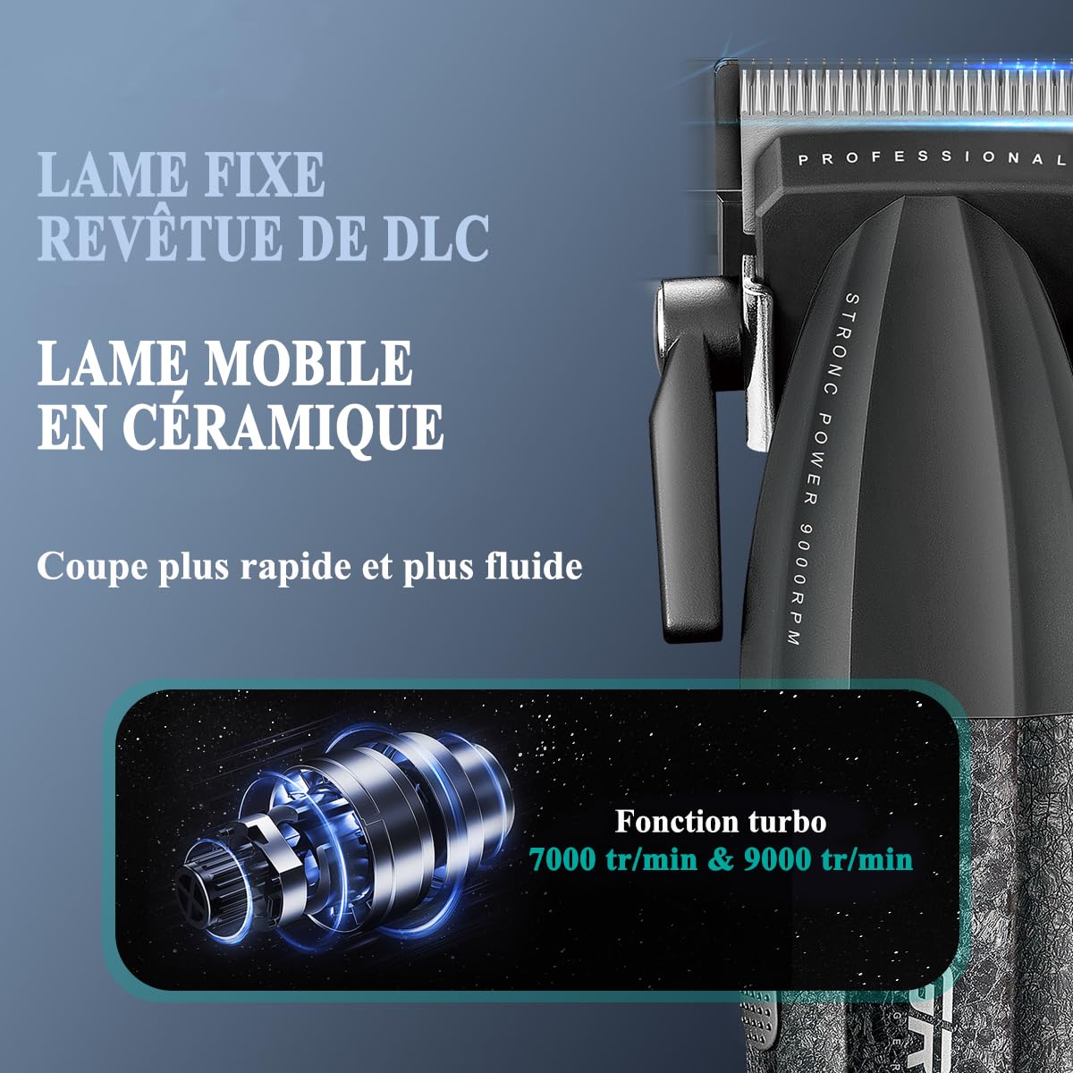 VGR 640 Tondeuse à cheveux Professionnelle Pour Hommes Avec Écran LED | Ensemble Tondeuse Et Trimmer Sans Fil, Kit De Coupe Zero Gap T-Blade, Lame En Céramique DLC, Kit Cadeau Premium