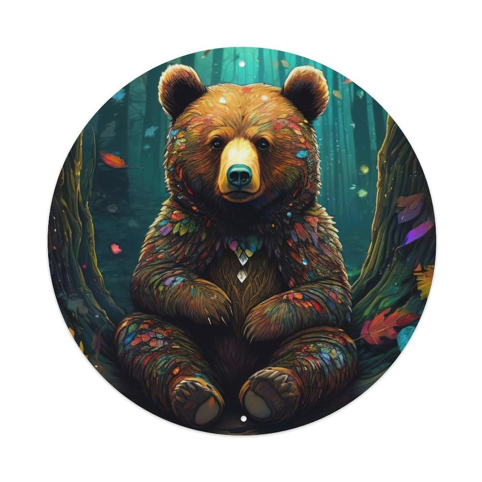 Animal Bear in The Woods Metal Tin Sign