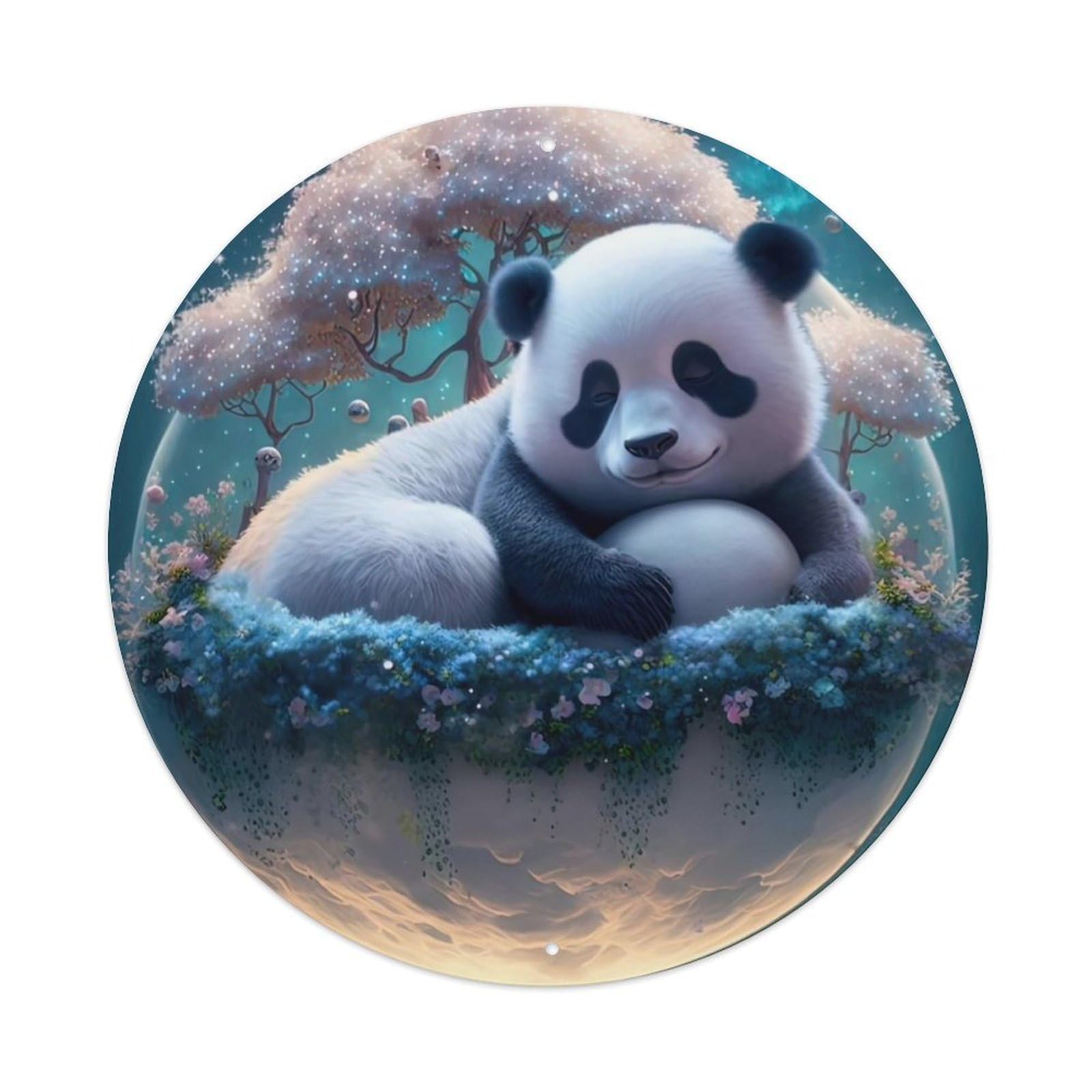 Animal Sleeping Panda Metal Tin Sign