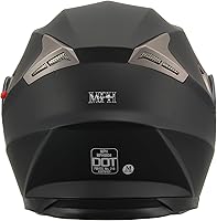 Vista 8 de Milwaukee Performance Helmets MPH9804DOT Matte Black Modular Racing Helmet w/ Drop Down Visor