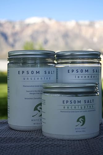 Miniatura 6 de White Egret Sal de Epsom de baño de grado farmacéutico, 30 onzas