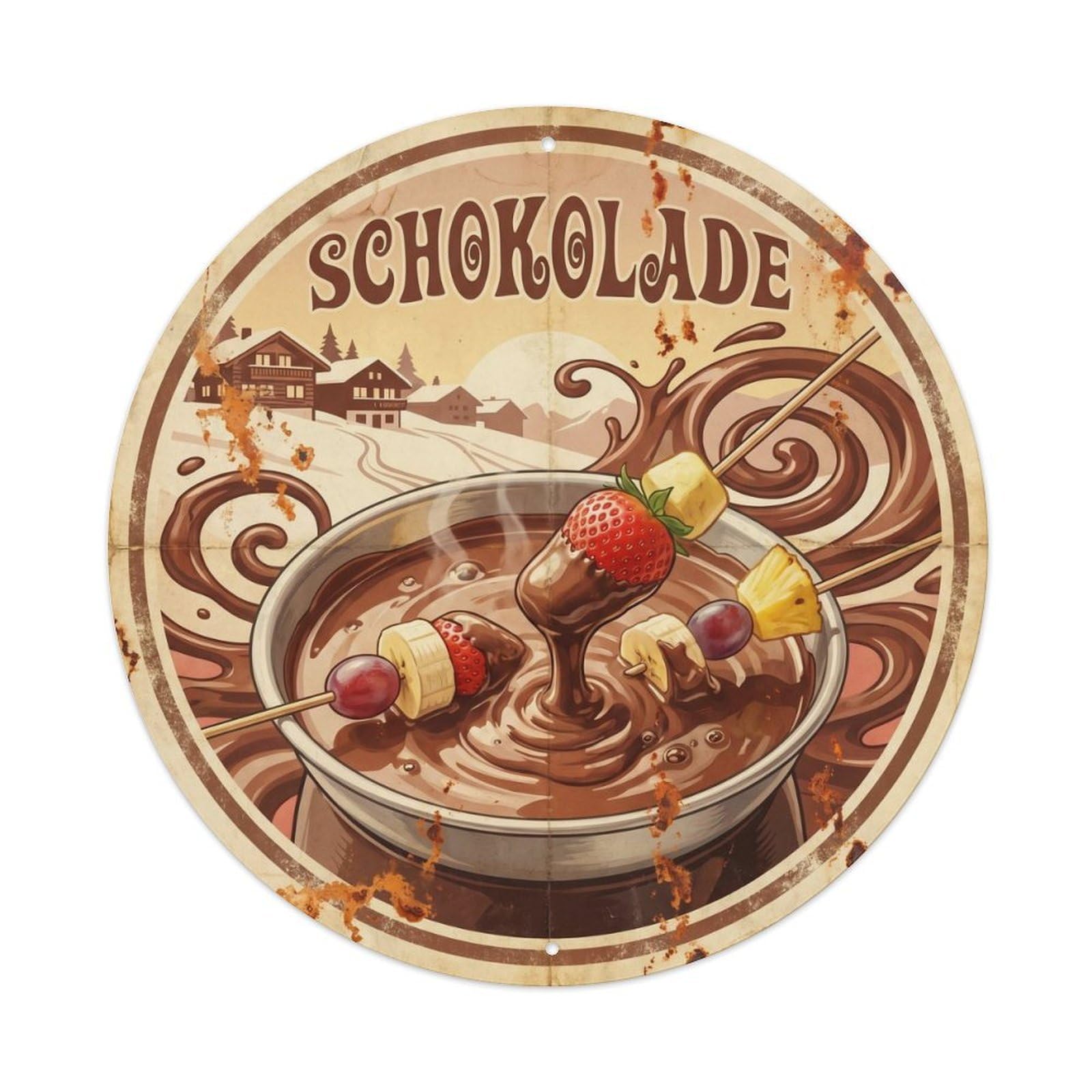 Dessert Cafe Chocolate Bar Swiss Culture Food Travel Metal Tin Sign
