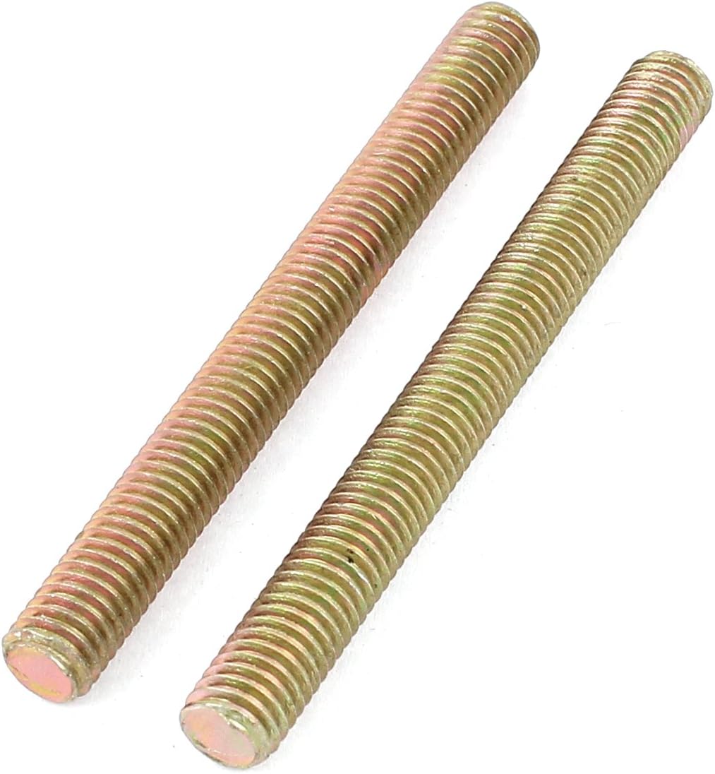 sourcingmap 1.25mm Pitch M8 x 80mm Full Threaded Rod Bar Bronze Tone 5 Pcs - Image 3
