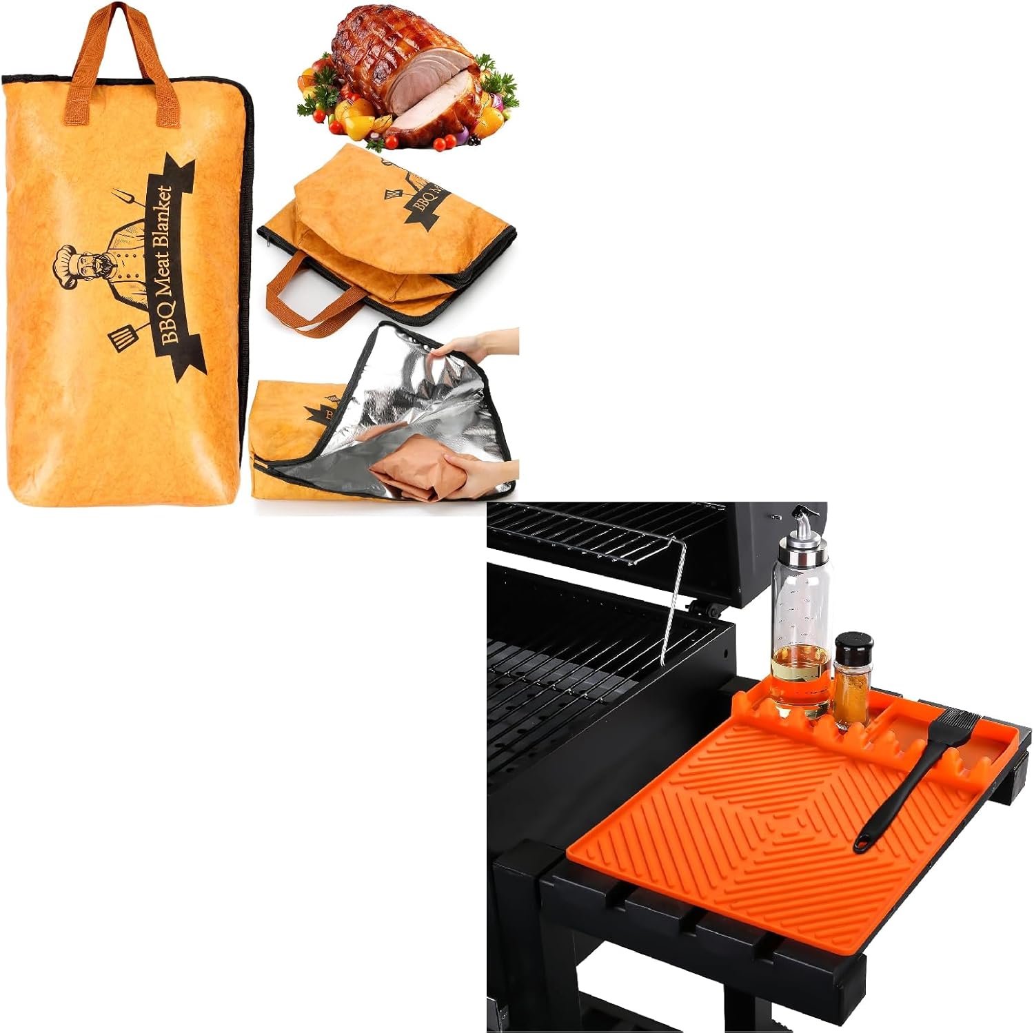 21in bbq resting meat blanket + Orange Side Shelf Mat