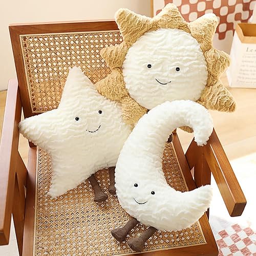 Miniatura 3 de NatureMan Almohada de felpa de sol, cojín suave para decoración del hogar, juguetes creativos de felpa con forma de sol y estrella de 15 pulgadas,