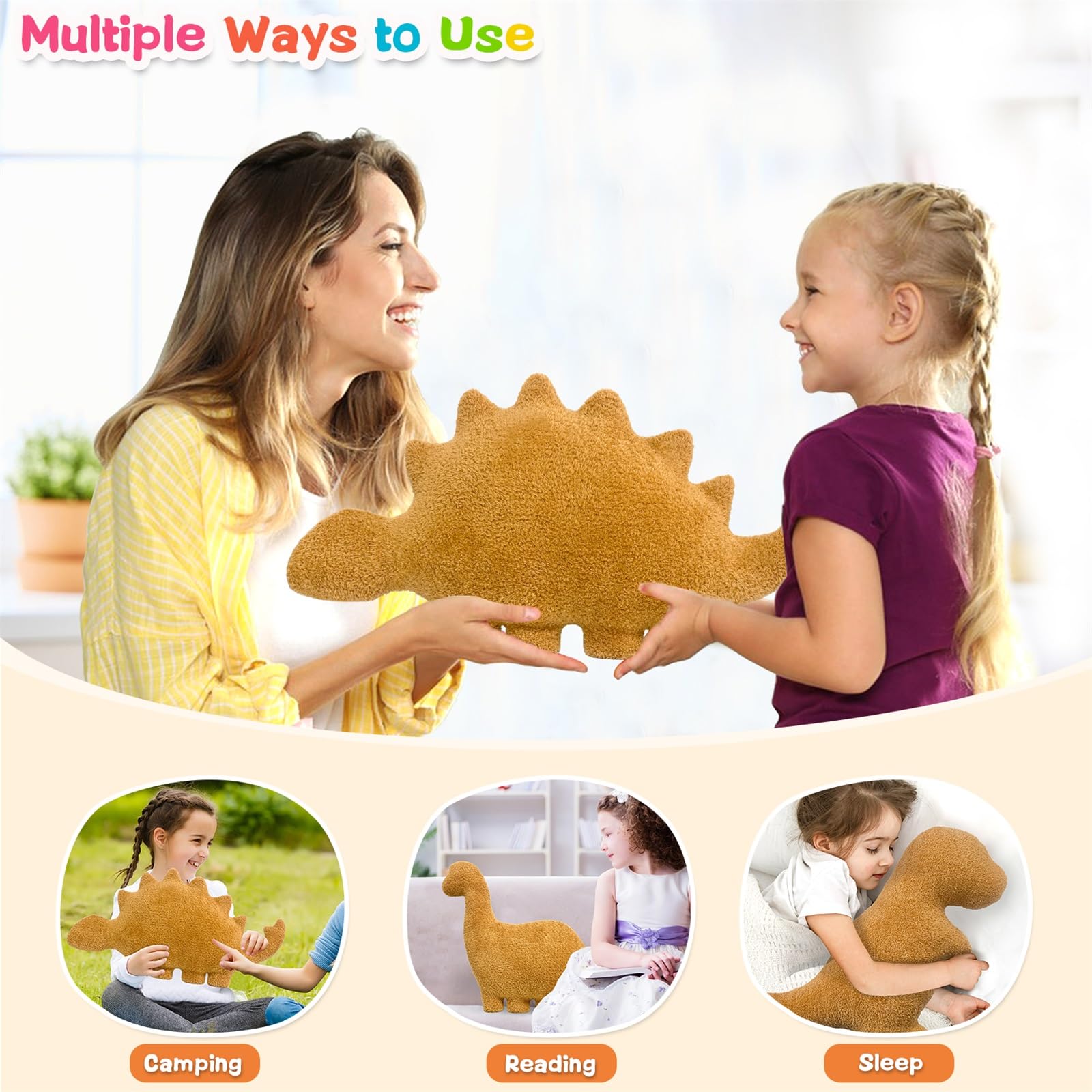 Andywoo Almohada de Peluche de Pollo de Dinosaurio para Regalos Divertidos de cumpleaños, Lindo Juguete Divertido de Animales de Peluche para niños y niñas, Regalos de Dinosaurio para niños