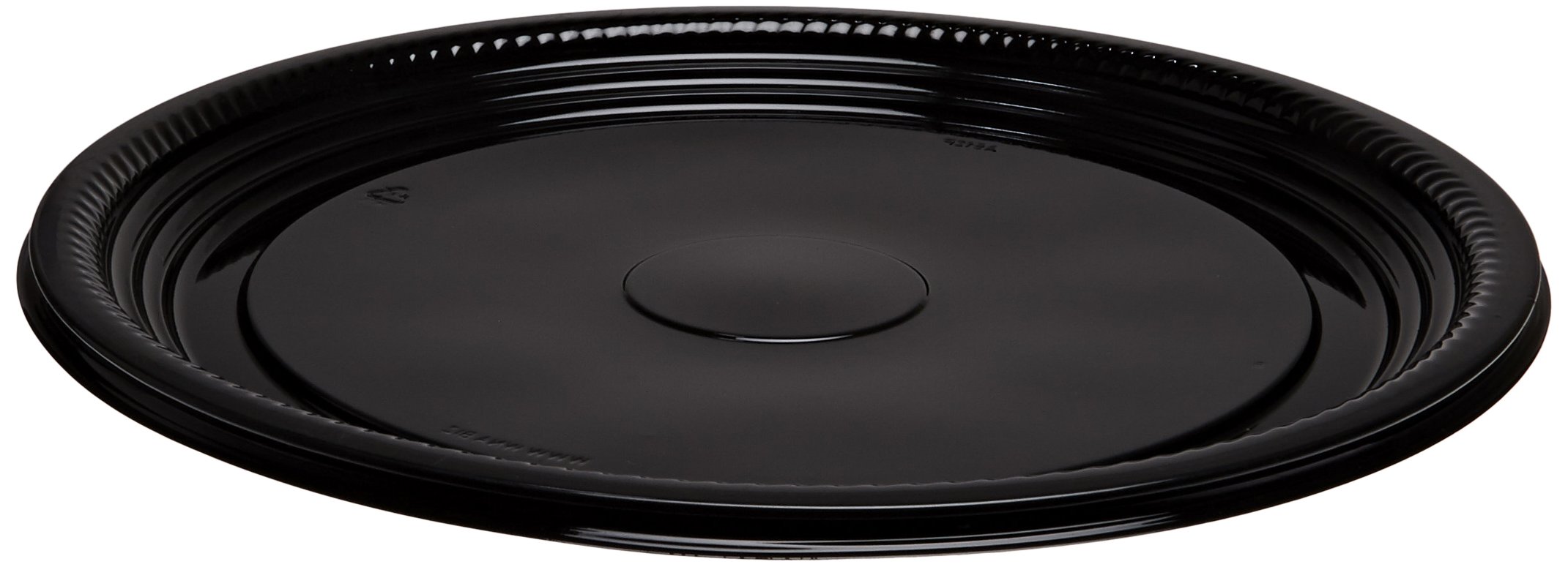 WNA CaterLine Casuals Plastic Platter Round Tray, 12-Inch, Black, (25-Count)