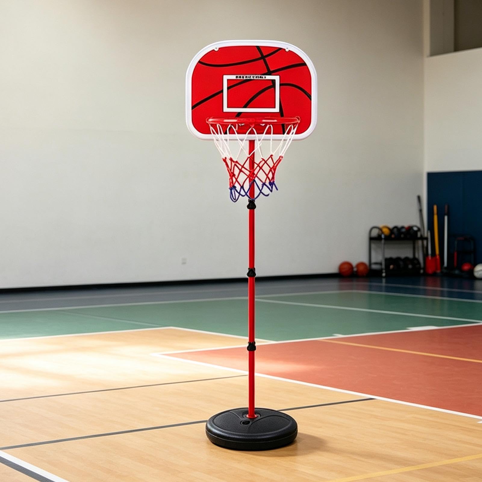 Canasta Baloncesto Infantil Portátil Y Ajustable Con 3 Balones Y Bomba